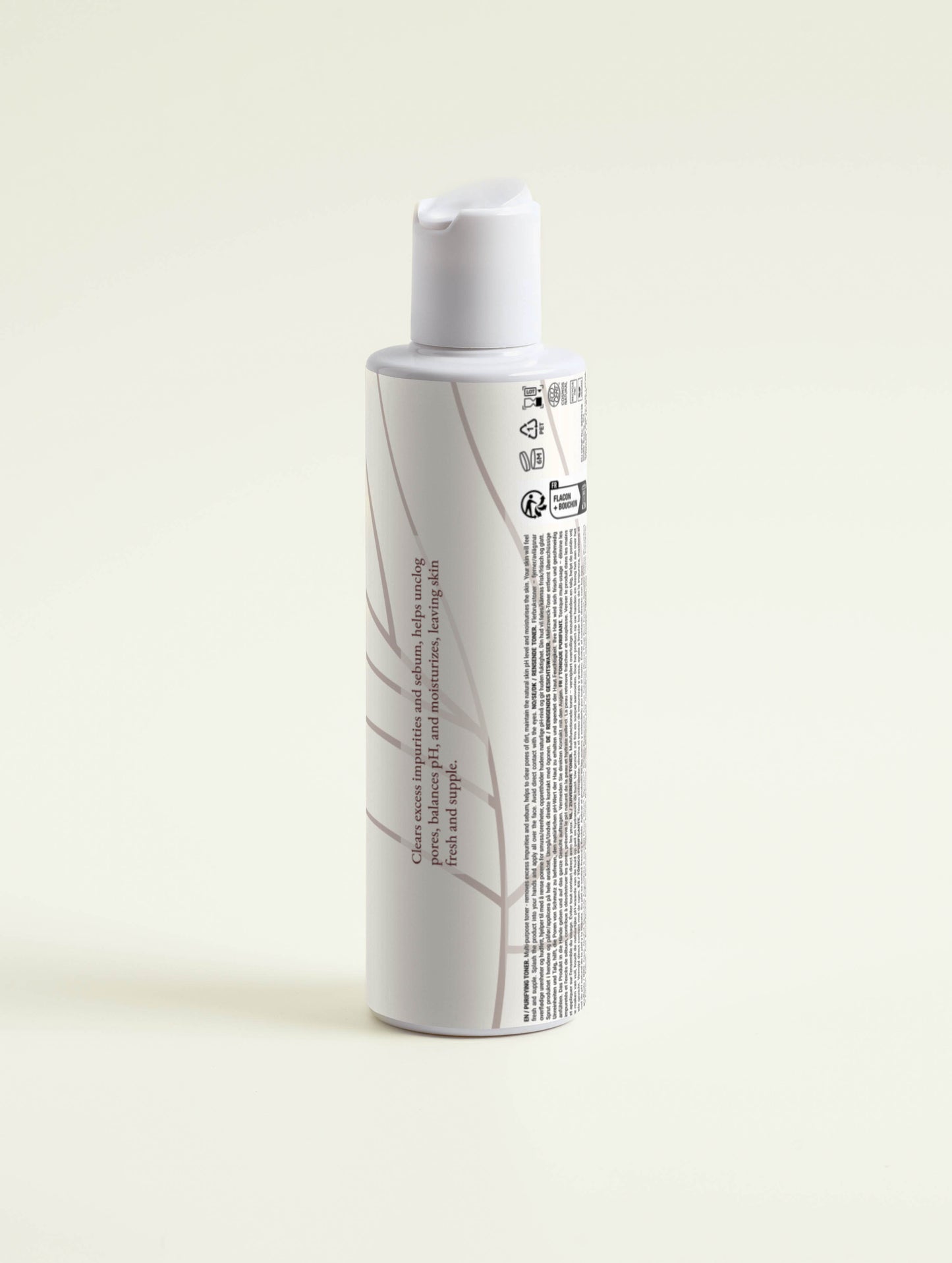 Back of Baltic Naturals' purifying toner, made with natural ingredients to clear excess impurities